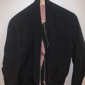 Black and pink bomber jacket